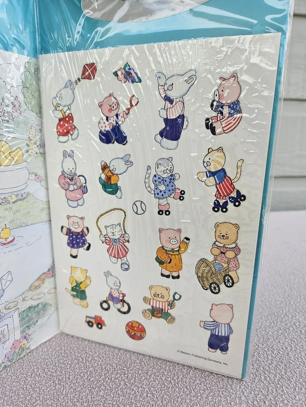 Golden Books Stickalongs Busy Playground Sticker Activity Play Set Book VTG 1994